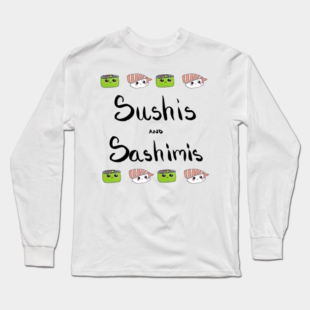 Sushis and Sashimis Long Sleeve T-Shirt by artdamnit